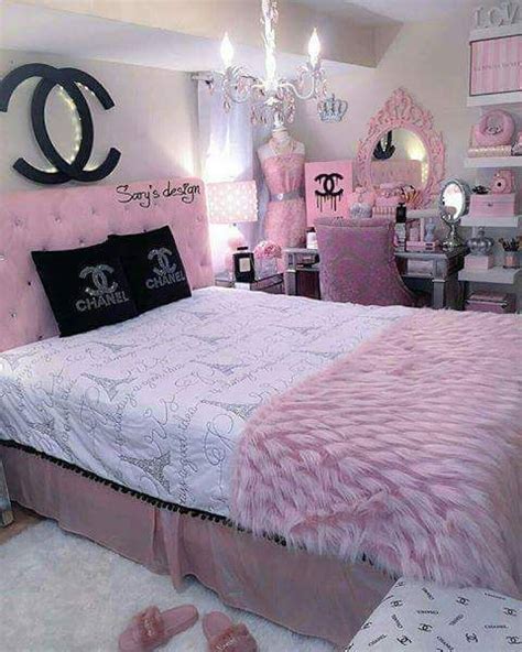 girly chanel bedroom decor.